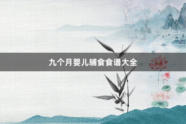 九个月婴儿辅食食谱大全
