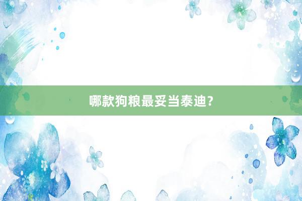 哪款狗粮最妥当泰迪？